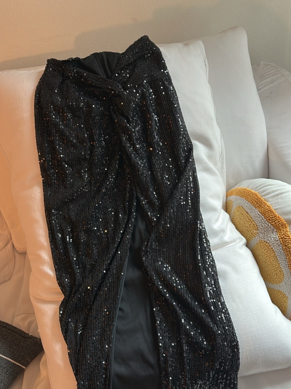 Black Sequin Evening skirt